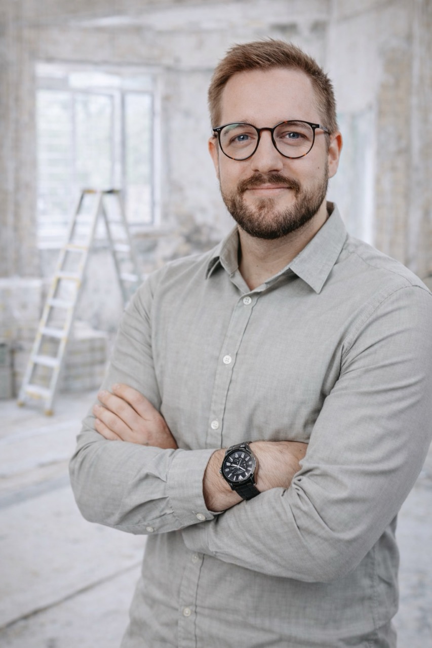 Jan Lenartz auf der Baustelle